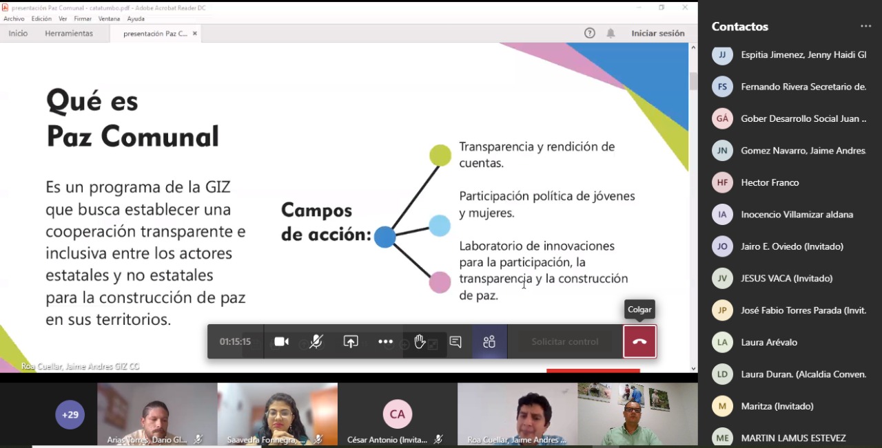 Espacio virtual  busca avanzar en Paz Comunal y la buena gobernanza en el Catatumbo