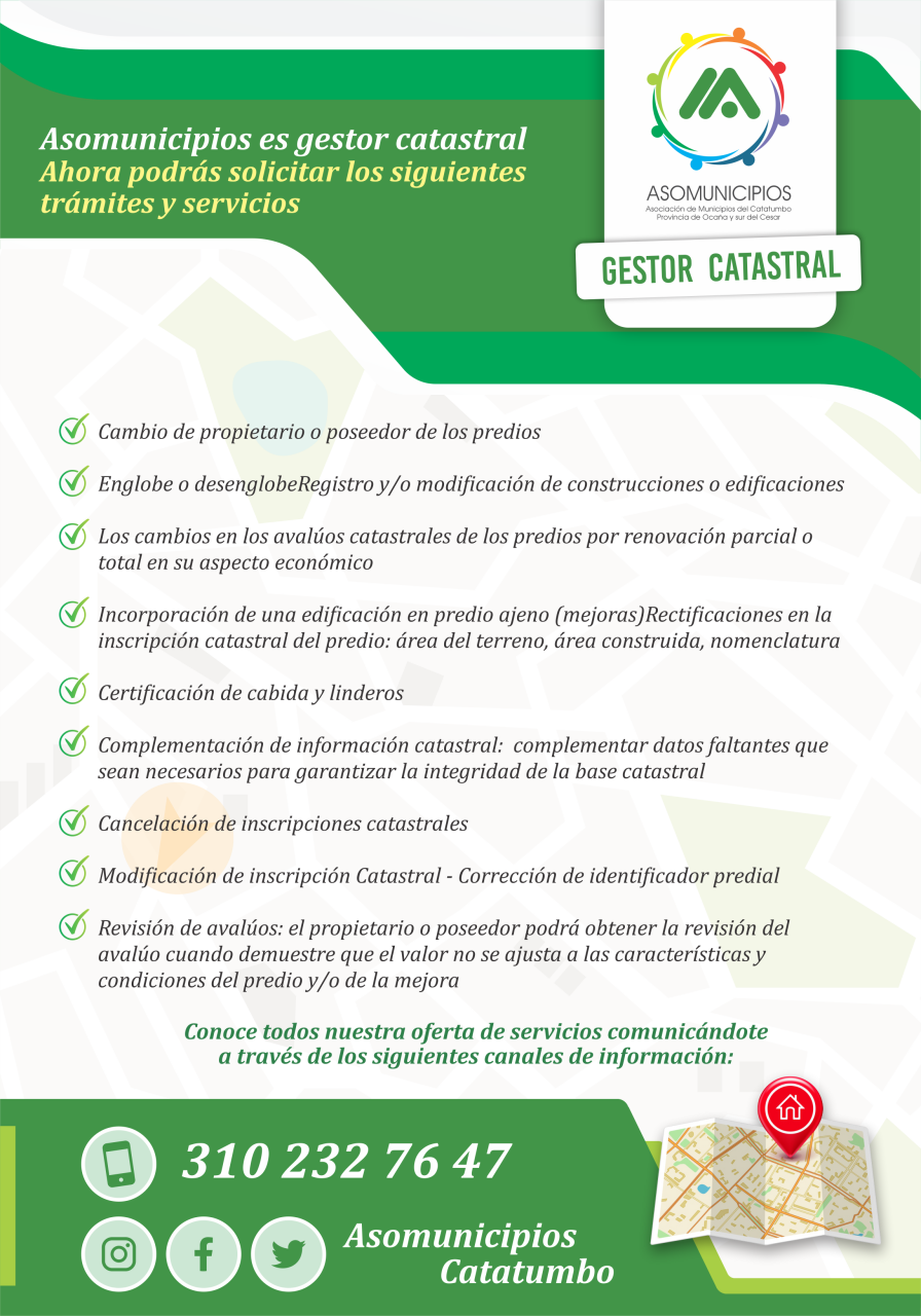 Asomunicipios es #GestorCatastral 📍