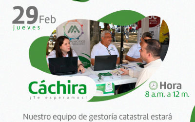 Asomunicipios Gestor Catastral estará en el municipio de Cáchira, este jueves 29 de febrero.