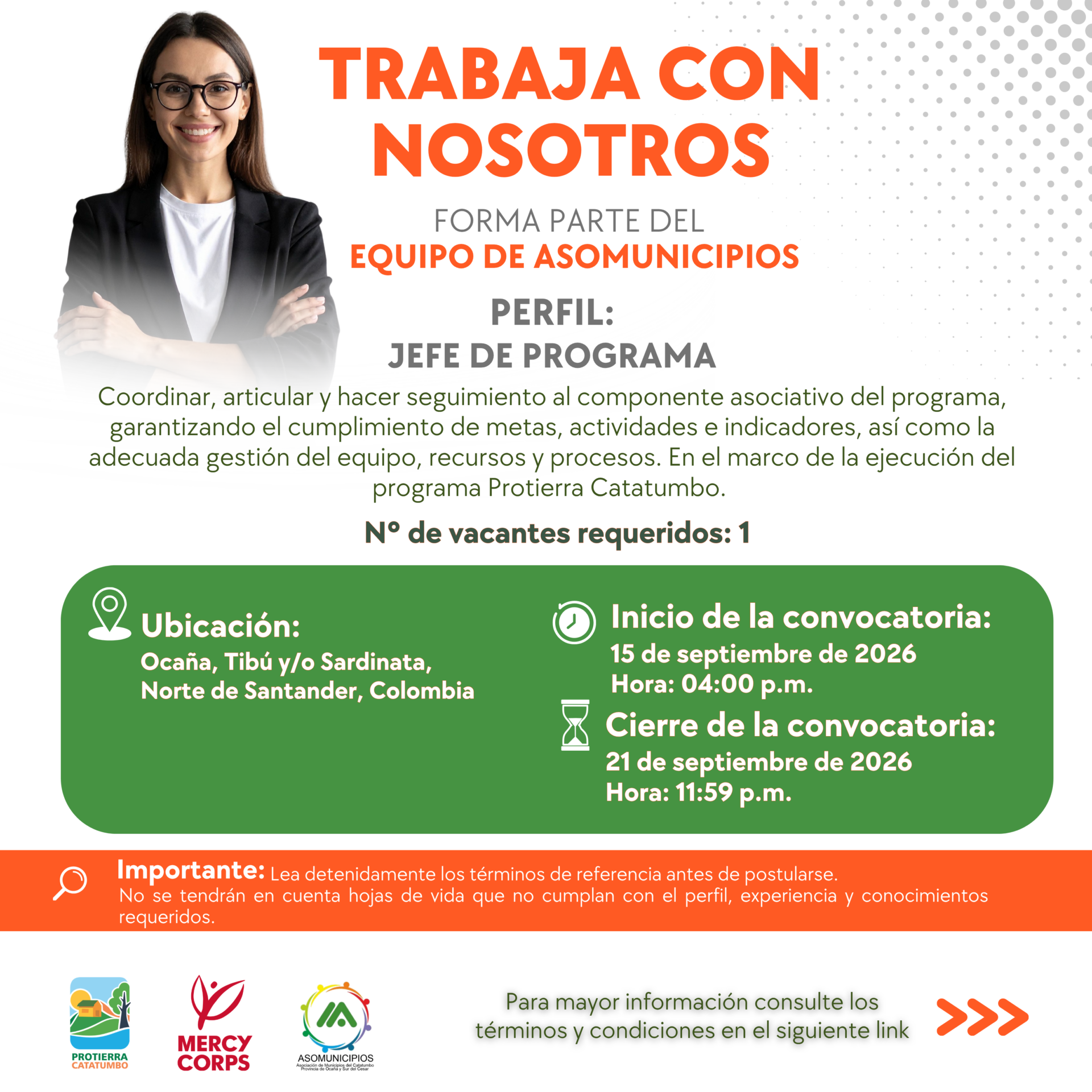 Convocatoria jefe de programa